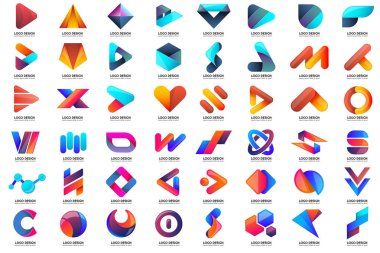 Modern en az vektör Logo afiş, poster, afiş için