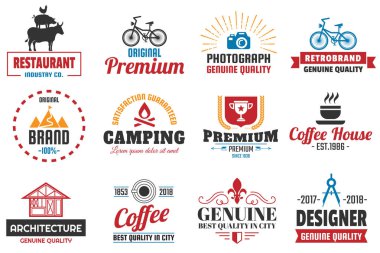 Vintage Retro vektör Logo afiş, poster, afiş için