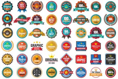 Vintage Retro vektör Logo afiş, poster, afiş için