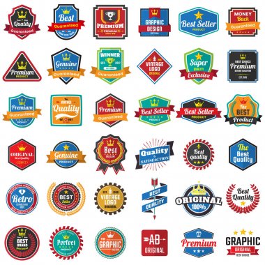 Vintage Retro vektör Logo afiş, poster, afiş için