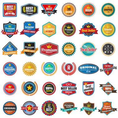 Vintage Retro vektör Logo afiş, poster, afiş için