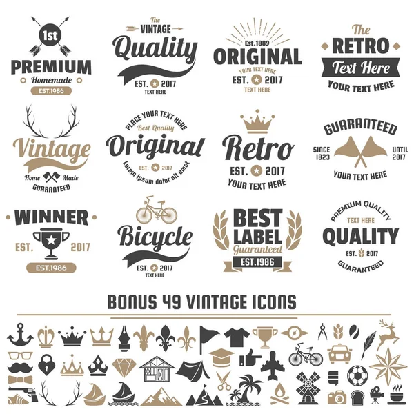 Vintage Retro Vektör Logo Afiş Poster Afiş Için — Stok Vektör