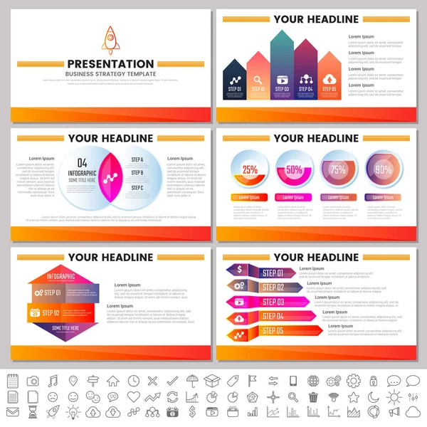Modern Elements Infographics Presentations Templates Banner Poster Flyer — Stock Vector