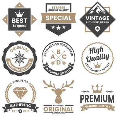 Vintage Retro vektör Logo afiş, poster, afiş için