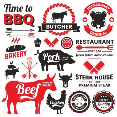 Restoran Retro vektör Logo afiş, poster, afiş için