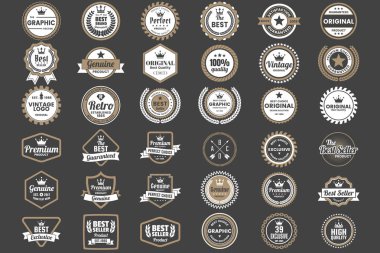 Vintage Retro vektör Logo afiş, poster, afiş için