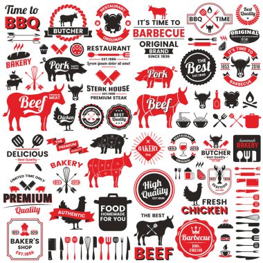 Restoran Retro vektör Logo afiş, poster, afiş için