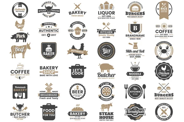 Restoran Retro vektör Logo afiş, poster, afiş için