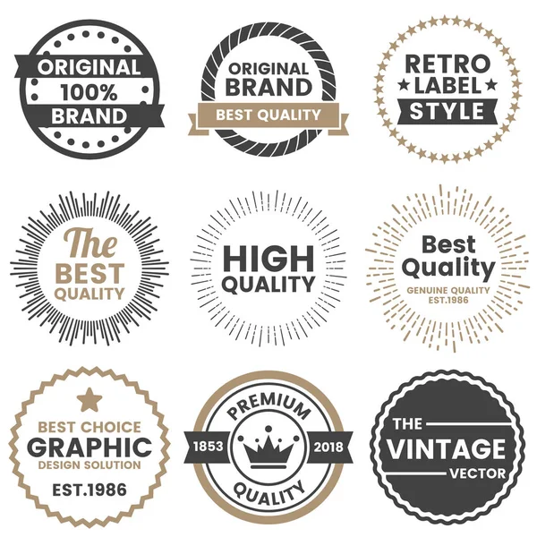 Logotipo Vetor Retro Vintage Para Banner Cartaz Panfleto —  Vetores de Stock