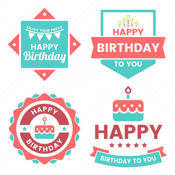 Happy Birthday Vector Logo Banner Poster Flyer — Stock Vector