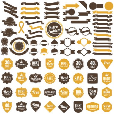 Şerit Vintage vektör Logo afiş, poster, afiş için