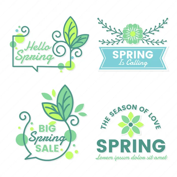 Spring Retro Vintage Vector Label Para Banner — Archivo Imágenes Vectoriales