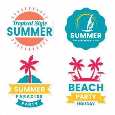 Yaz Retro vektör Logo afiş, poster, afiş için