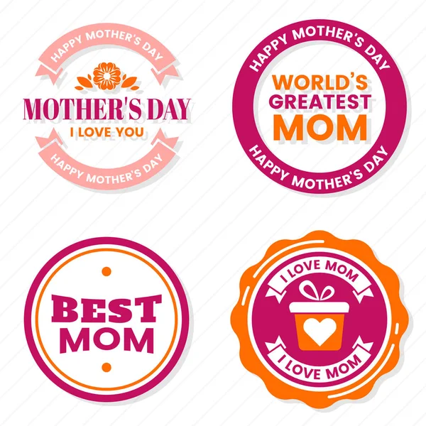 Mother Day Vector Label Banner Poster Flyer — Stock Vector