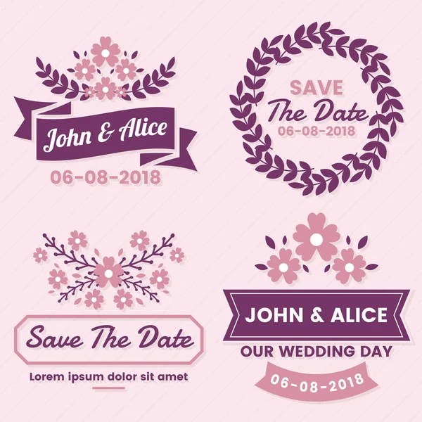 Retro Vintage Vector Label Bruiloft Voor Banner — Stockvector