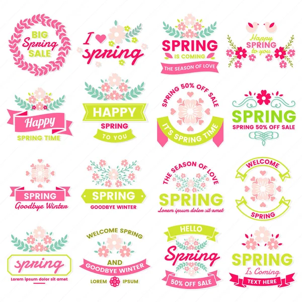 Étiquette Vectorielle Vintage Rétro Printemps Pour Bannière — Image vectorielle