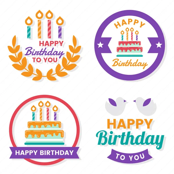 Happy Birthday Vector Logo Banner Poster Flyer — Stock Vector