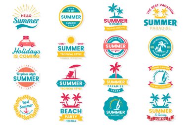 Yaz Retro vektör Logo afiş için