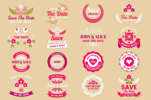 Boda Retro Vintage Vector Label Para Banner — Vector de stock