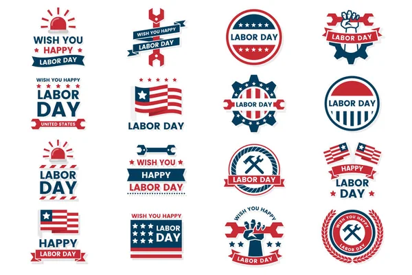 Labor Day Vector Label Banner Poster Flyer — Stock Vector