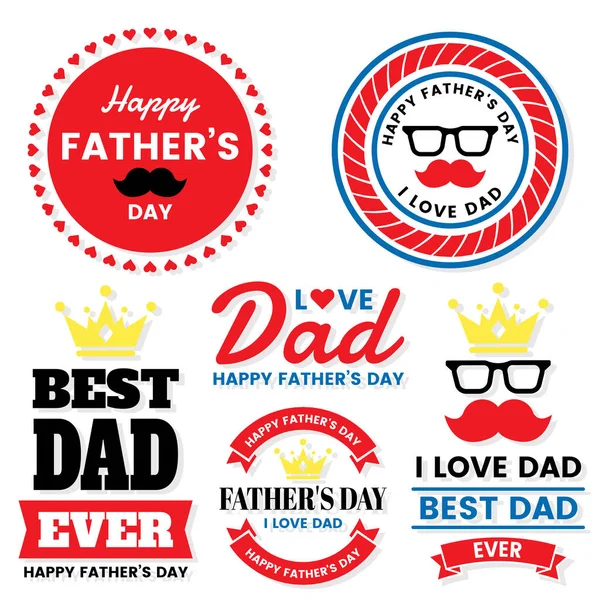 Father Day Birthday Vector Logo Banner Poster Flyer — Stock Vector
