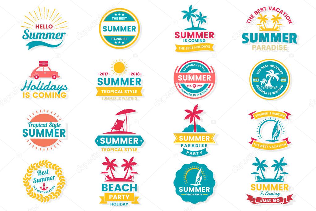 Summer Retro Vector Logo for banner, poster, flyer