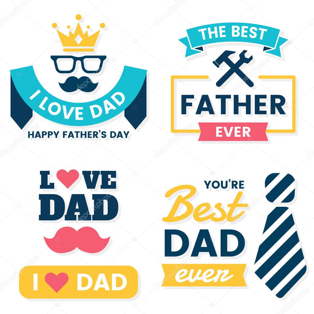 Father day Birthday Vector Logo for banner, poster, flyer