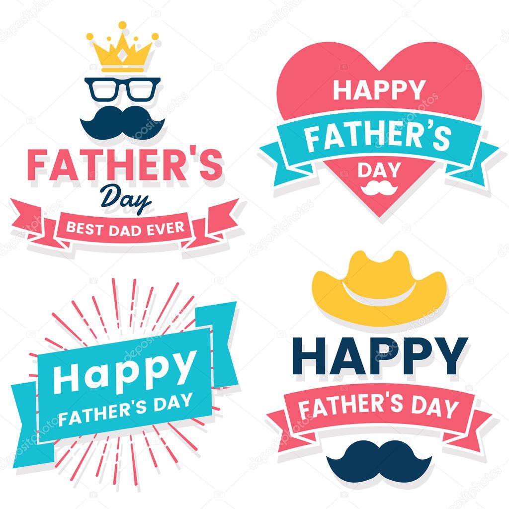 Father day Birthday Vector Logo for banner, poster, flyer