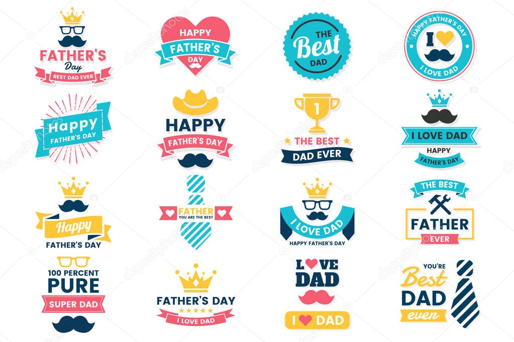 father day Birthday Vector Logo for banner, poster, flyer