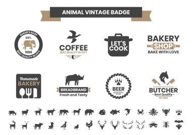 Pankart için Hayvan Vintage Vektörü