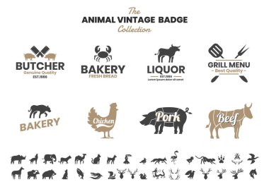 Pankart için Hayvan Vintage Vektörü