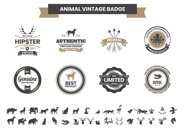 Animal Vintage Vector Banner — Stock Vector