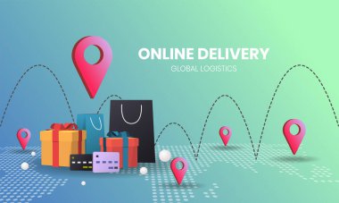 pankart için çevrimiçi alışveriş vektörü