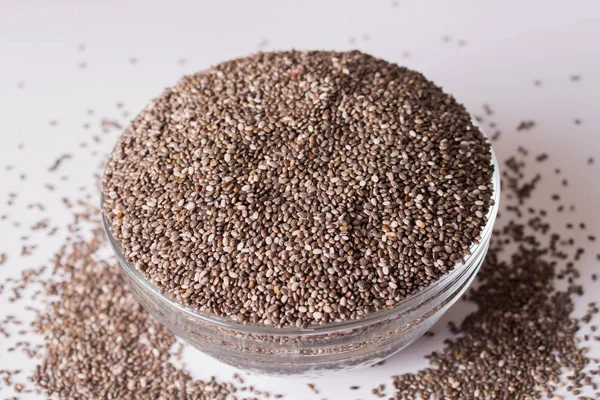 Antecedentes das sementes de chia — Fotografia de Stock
