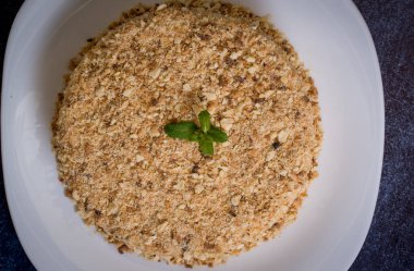 Ev yapımı kek Napolyon. Üstten Görünüm