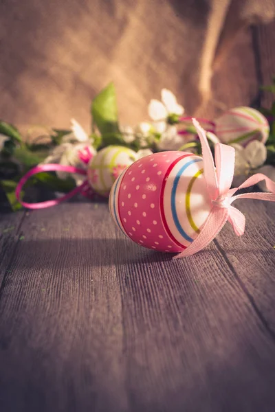 Happy Easter. Holiday background with traditional Easter eggs — Stock Photo, Image
