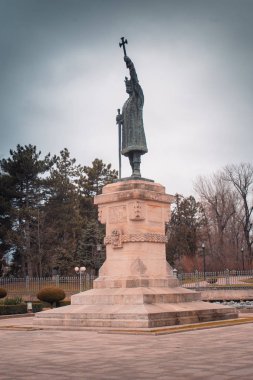 Stephen the Great Monument in the center of Chisinau, Moldova.
