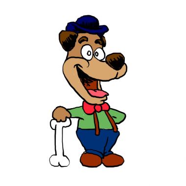 Retro köpek kemik ile