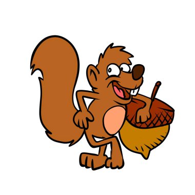 karikatür Sincap fındık ile