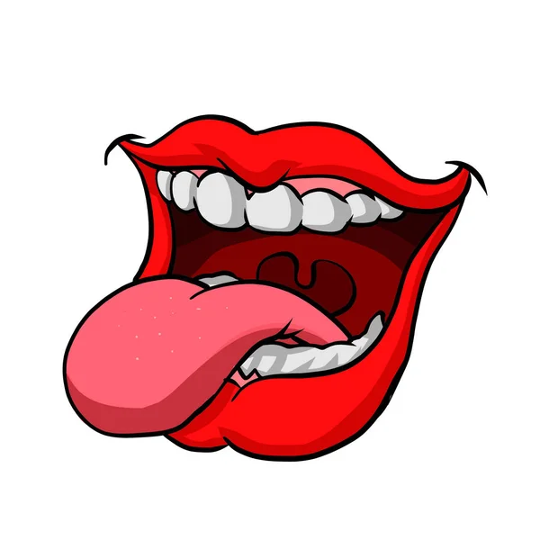 Мультяшний Язик Відкритий Рот — стокове фото