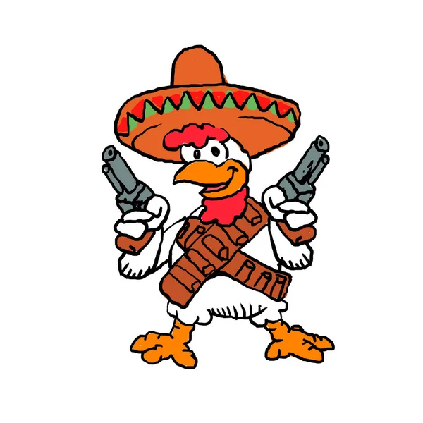 Gallo Mexicano Con Armas — Foto de Stock