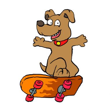Kaykaycı köpek. mutlu köpek