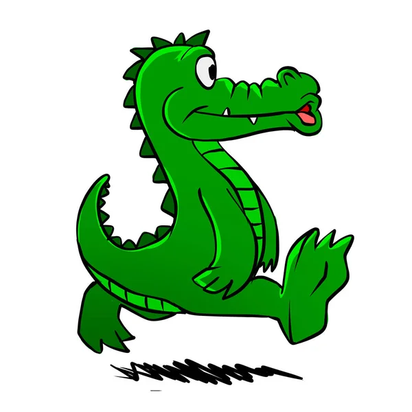 Lopende Alligator Grappige Alligator Cartoon Alligator — Stockfoto