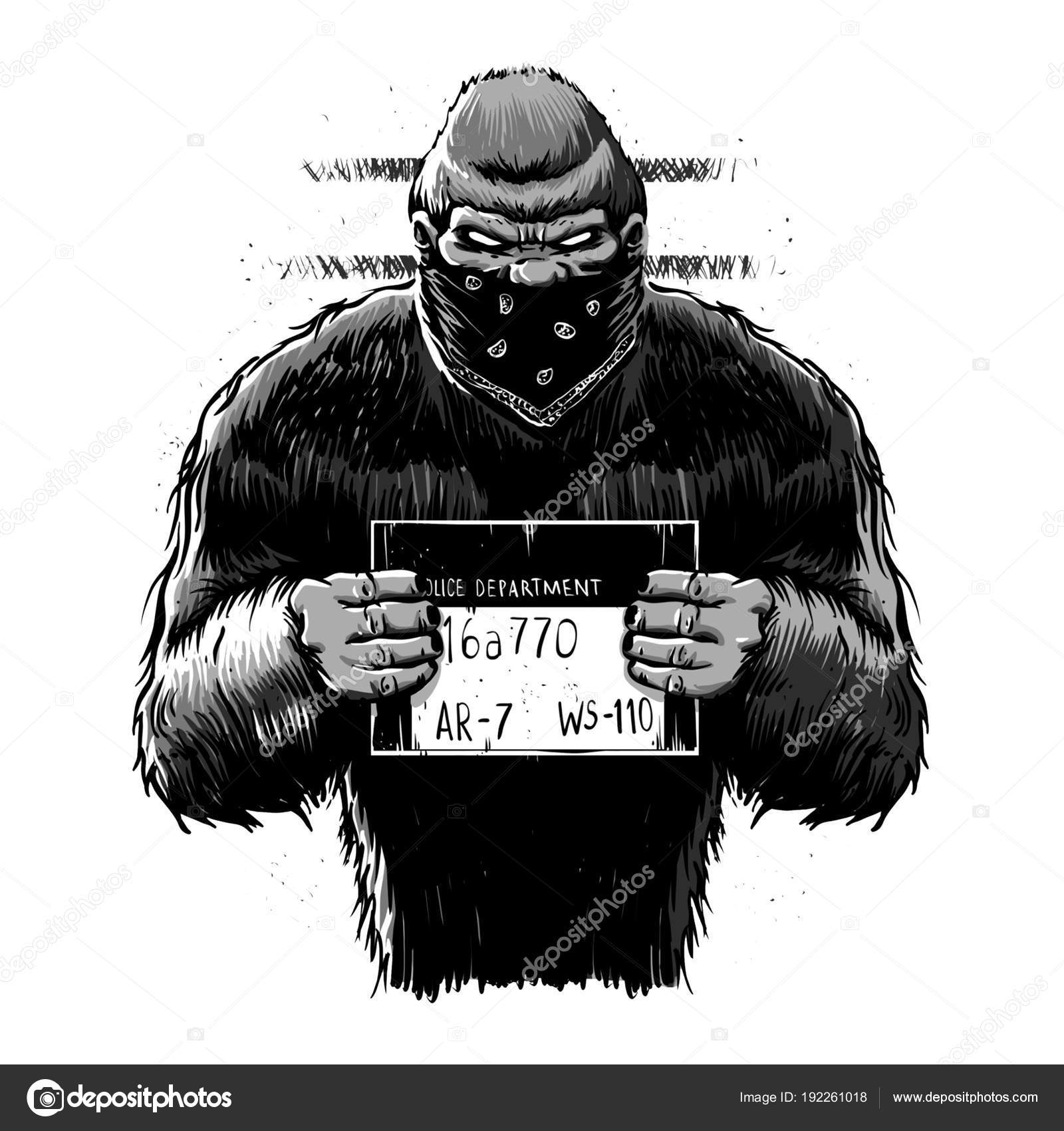 Bigfoot Mugshot Cartoon Illustration Stock Photo Image By C Milesthone 192261018 https depositphotos com 192261018 stock photo bigfoot mugshot cartoon illustration html
