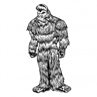 Bigfoot siyah ve beyaz