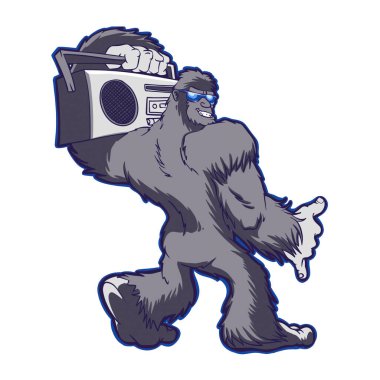 Bigfoot radyo çizgi film illüstrasyon