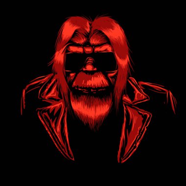 Eski bigfoot çizgi film illüstrasyon