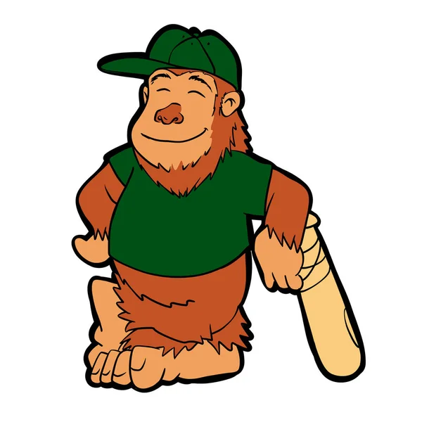 Карикатура Бейсболиста Снежного Человека — стоковое фото