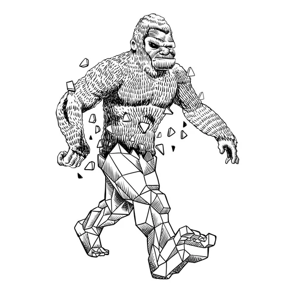 Ilustracja Kreskówka Kryształ Bigfoot — Zdjęcie stockowe