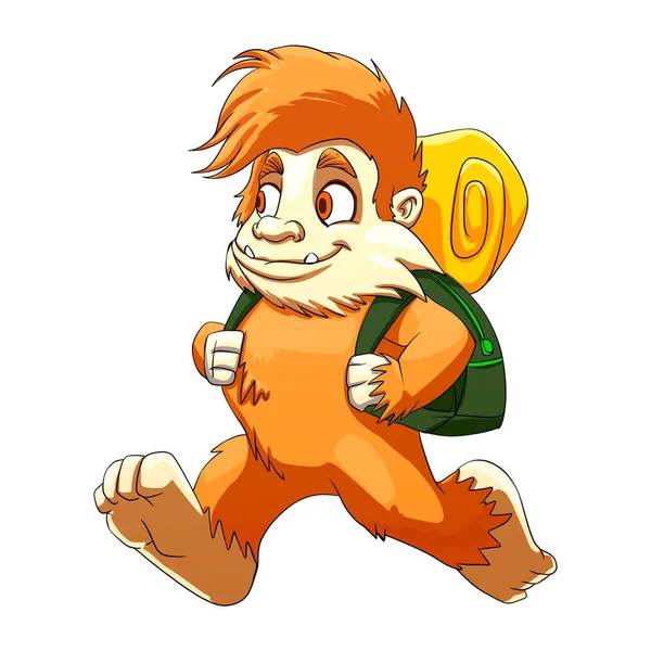 Ilustrasi Kartun Bigfoot Hiker — Stok Foto